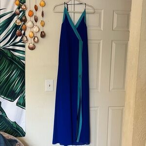 Lulu's Vibrant Blue and Teal Maxi Dress